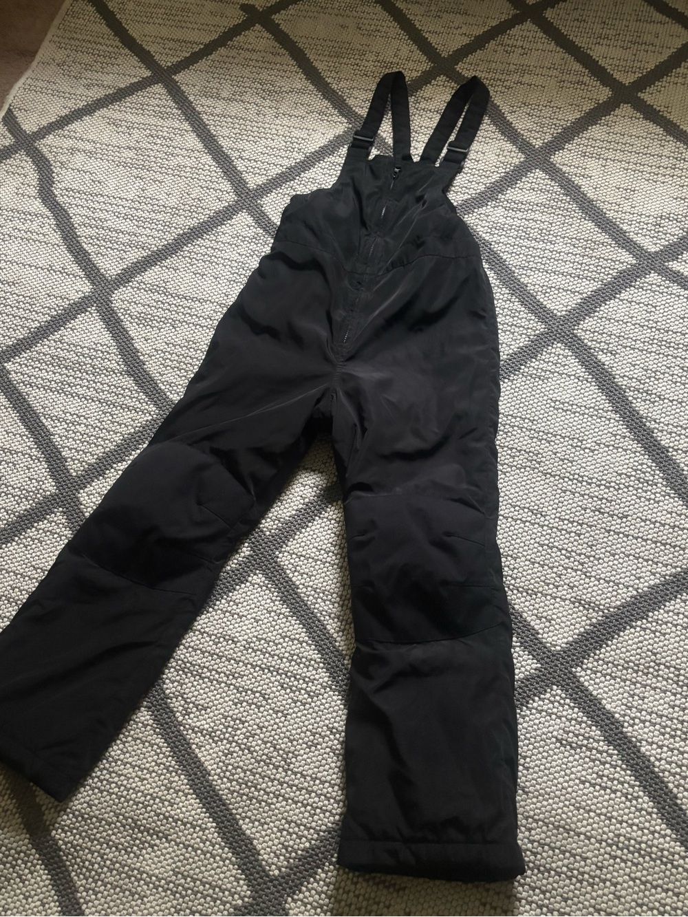 Lands' End Black Kids size 10M Snow Bib Pants with Adjustable Straps